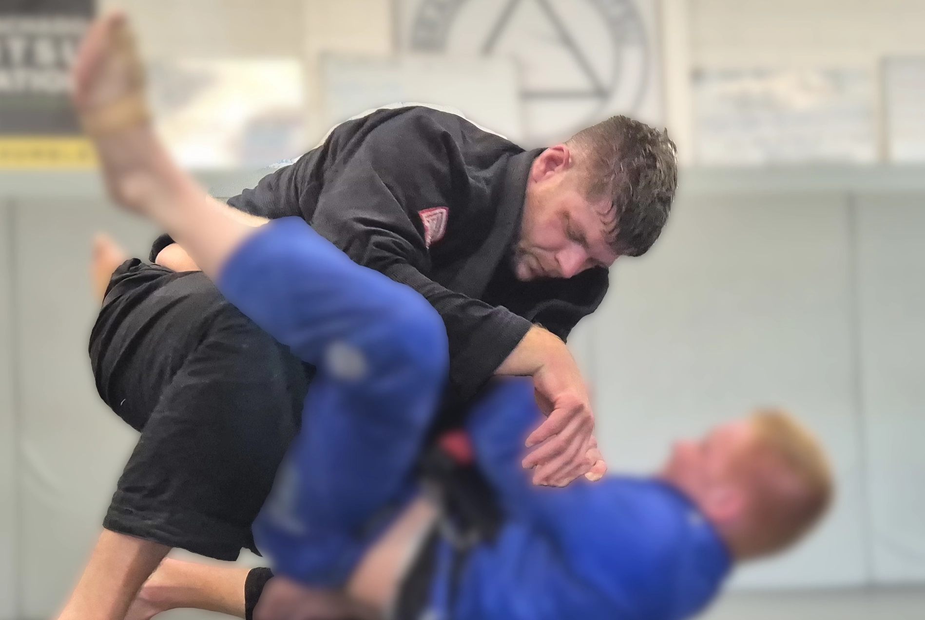 coach Chris training with a local black belt with 